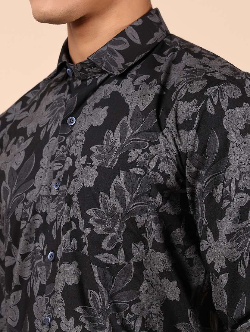 men floral printed long sleeve regular fit casual shirt - 21873193 -  Standard Image - 3