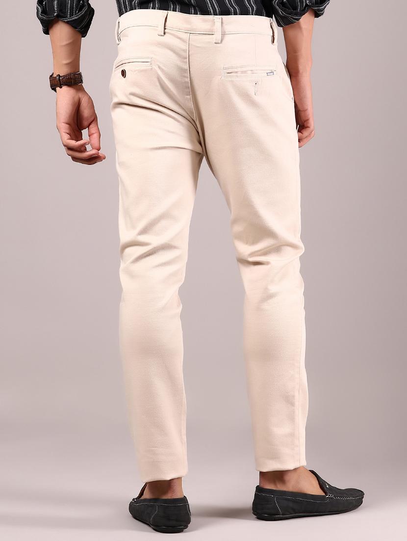 men solid md rise flat front casual chinos - 21873203 - Standard Image - 3