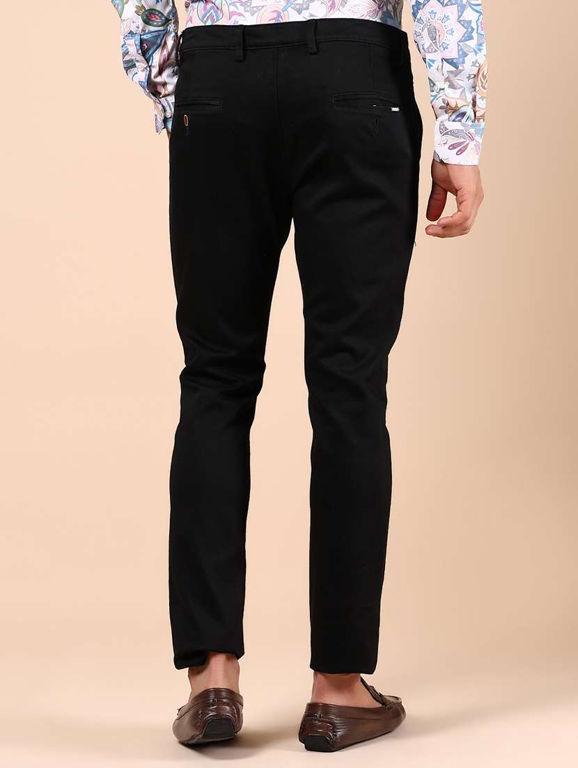 men solid md rise flat front casual chinos  - 21873204 -  Standard Image - 3