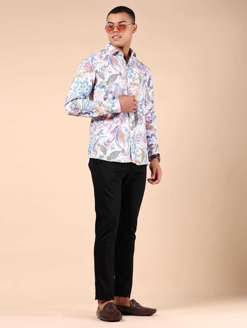 men solid md rise flat front casual chinos  - 21873204 -  Standard Image - 5