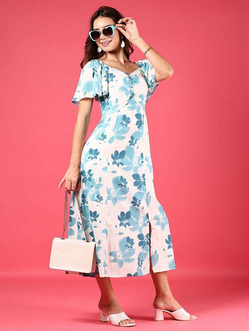 women floral print flared sleeve a-line dress - 21873304 -  Standard Image - 0