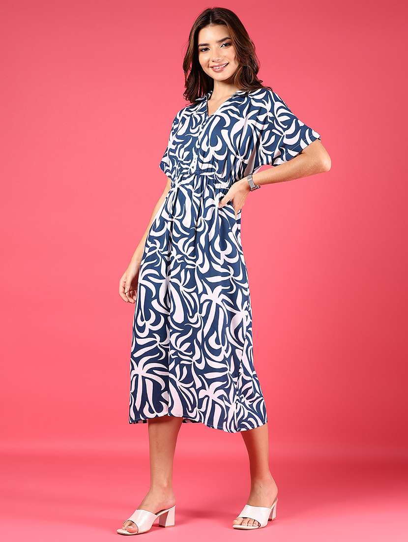 women printed short sleeve a-line dress - 21873305 -  Standard Image - 3