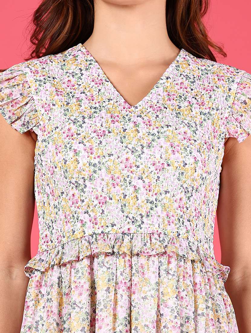 women floral print sleeveless fit & flare dress - 21873306 -  Standard Image - 5