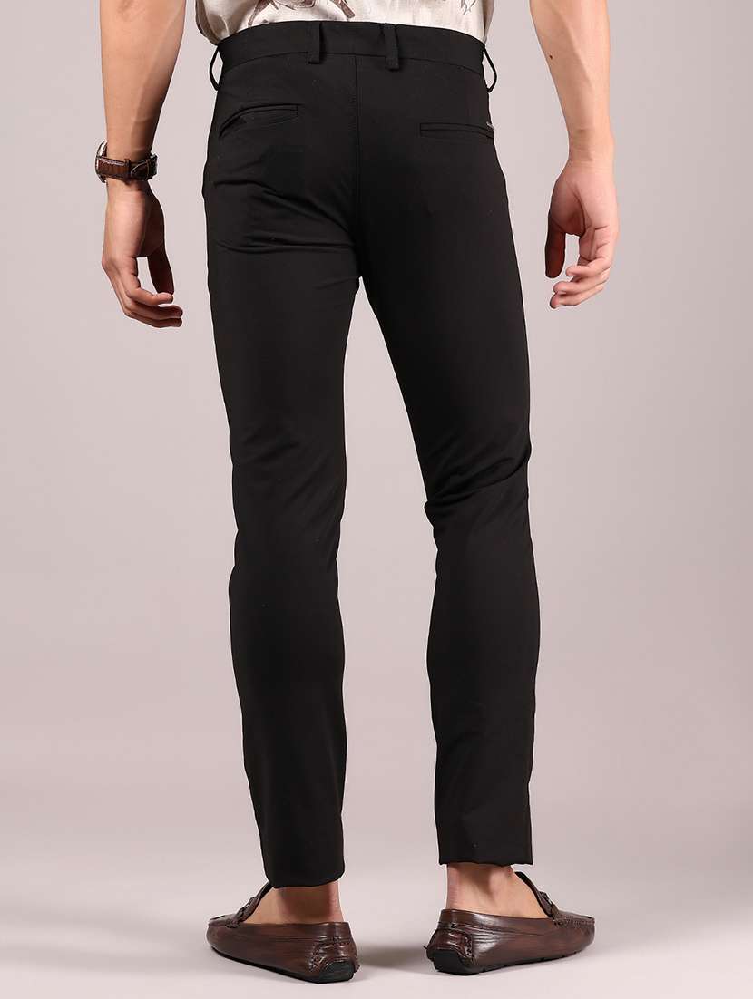 men solid md rise casual chinos - 21873309 - Standard Image - 3