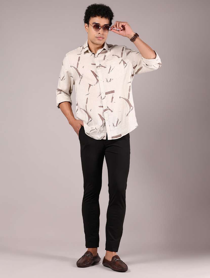 men solid md rise casual chinos - 21873309 - Standard Image - 5
