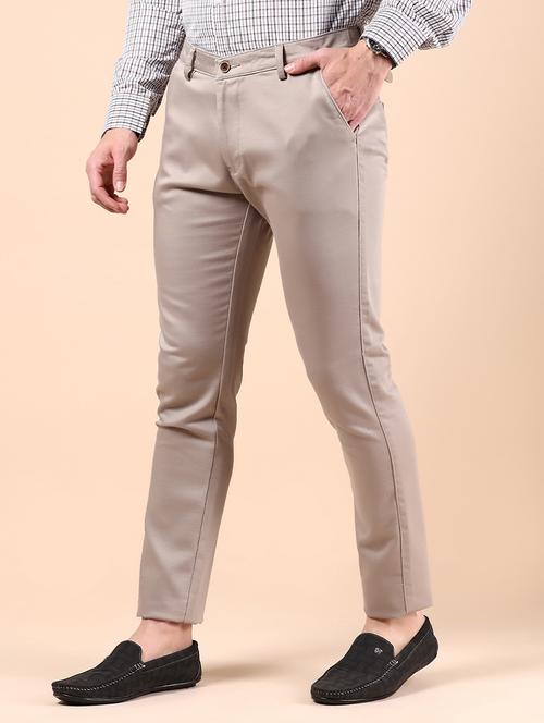 men solid md rise casual chinos  - 21873310 -  Standard Image - 0