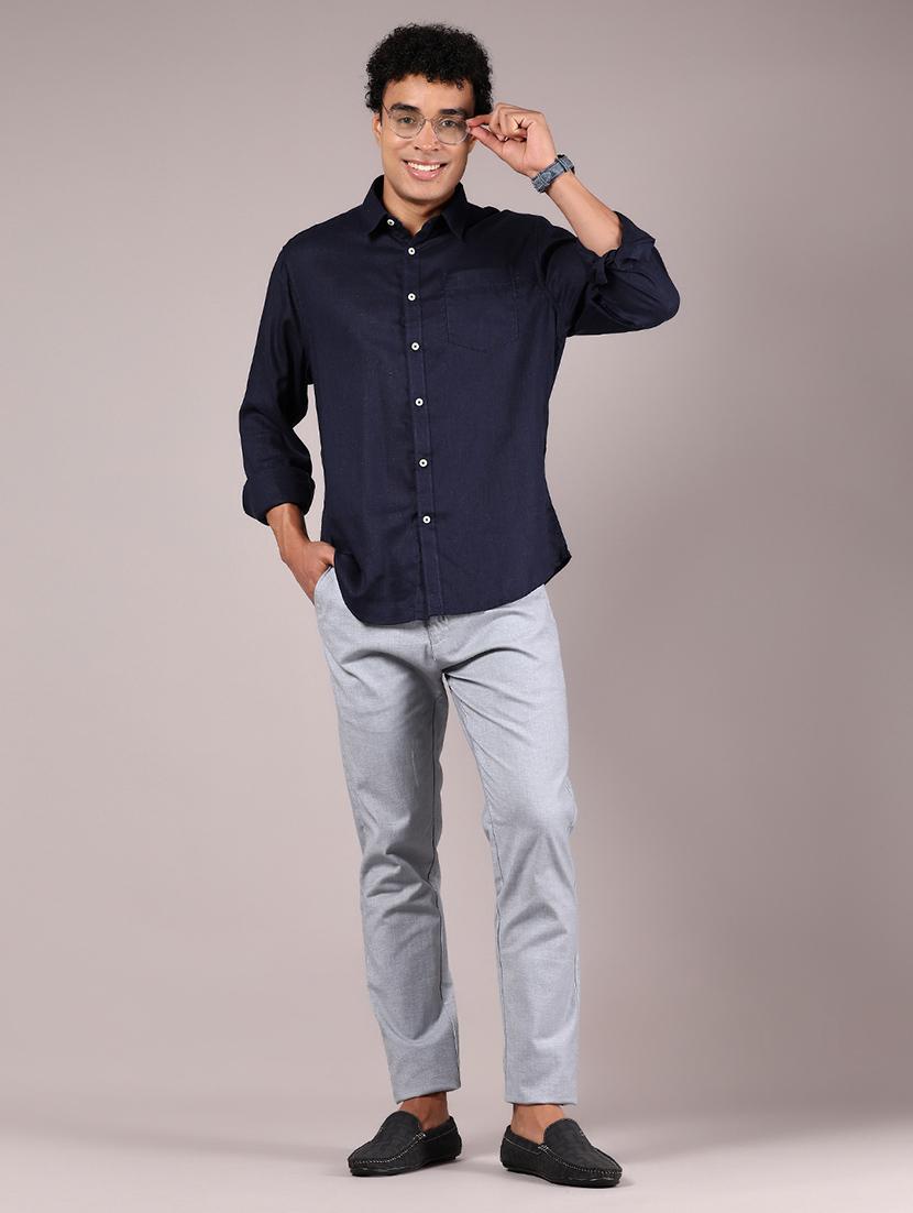 men solid md rise casual chinos - 21873312 - Standard Image - 5