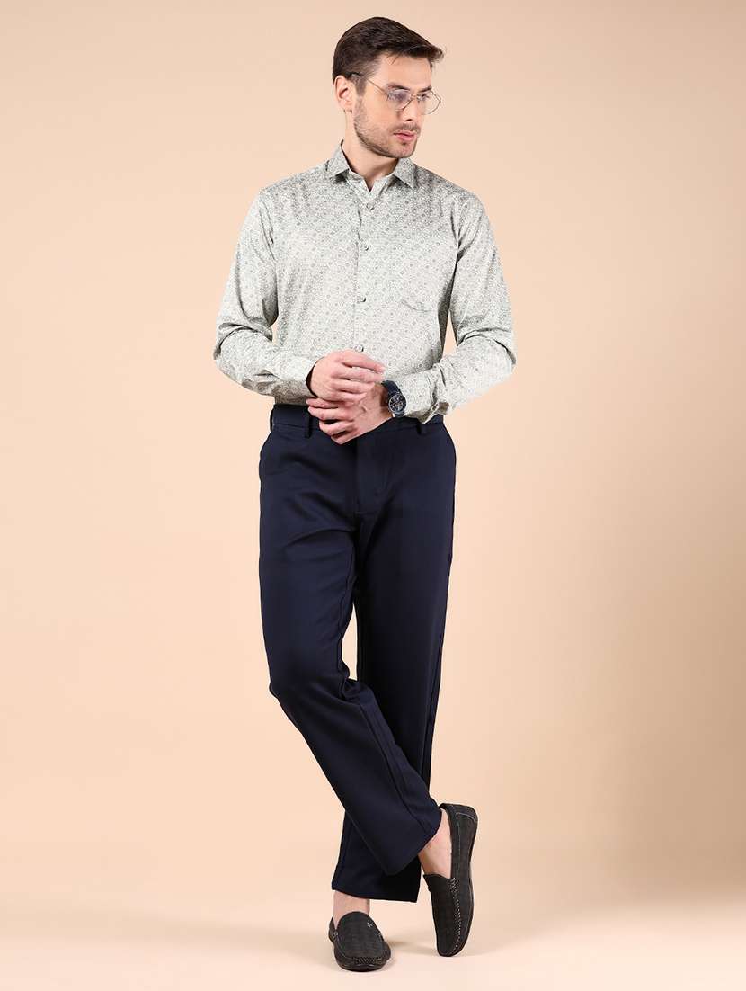 men solid mid rise straight fit chinos  - 21873314 -  Standard Image - 5