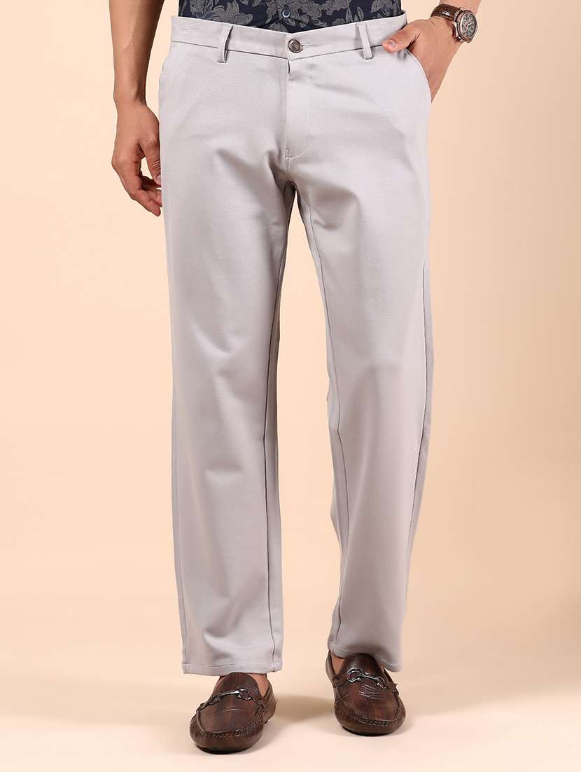 men solid mid rise straight fit chinos - 21873316 - Zoom Image - 0