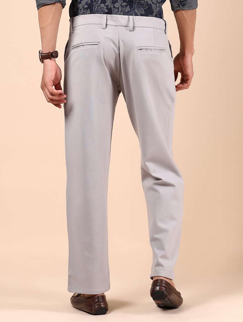 men solid mid rise straight fit chinos - 21873316 - Standard Image - 3