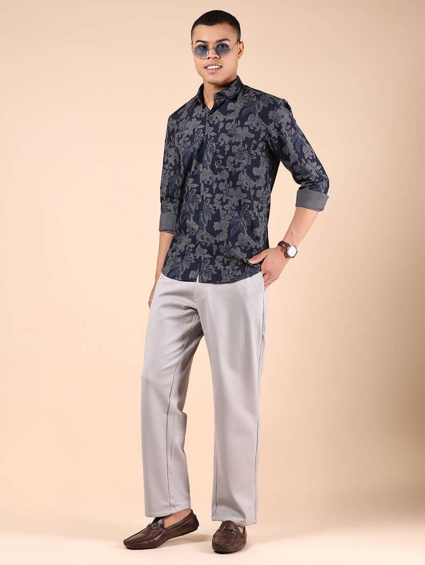 men solid mid rise straight fit chinos - 21873316 - Standard Image - 5