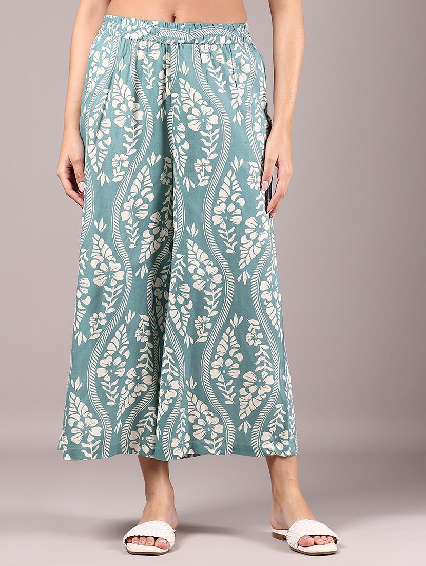 women printed mid rise flared palazzo - 21873319 -  Zoom Image - 0