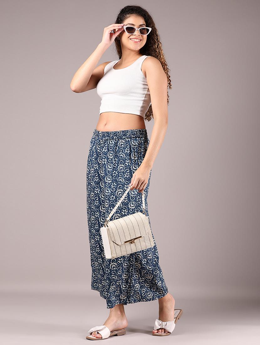 women printed mid rise flared palazzo - 21873320 - Standard Image - 5