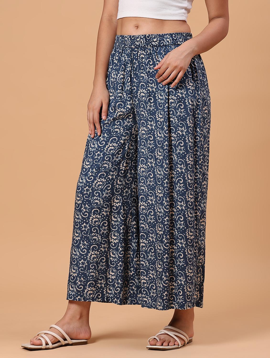 women printed mid rise flared palazzo - 21873320 - Standard Image - 5