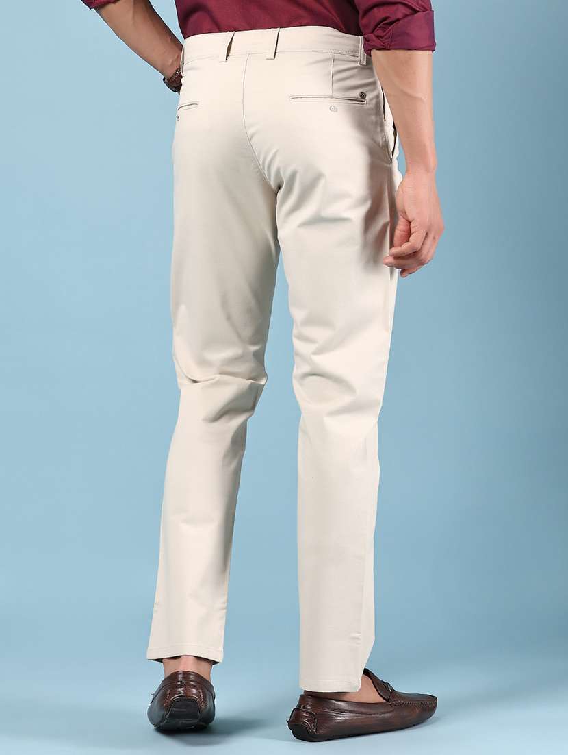 men solid md rise casual chinos  - 21873364 -  Standard Image - 3