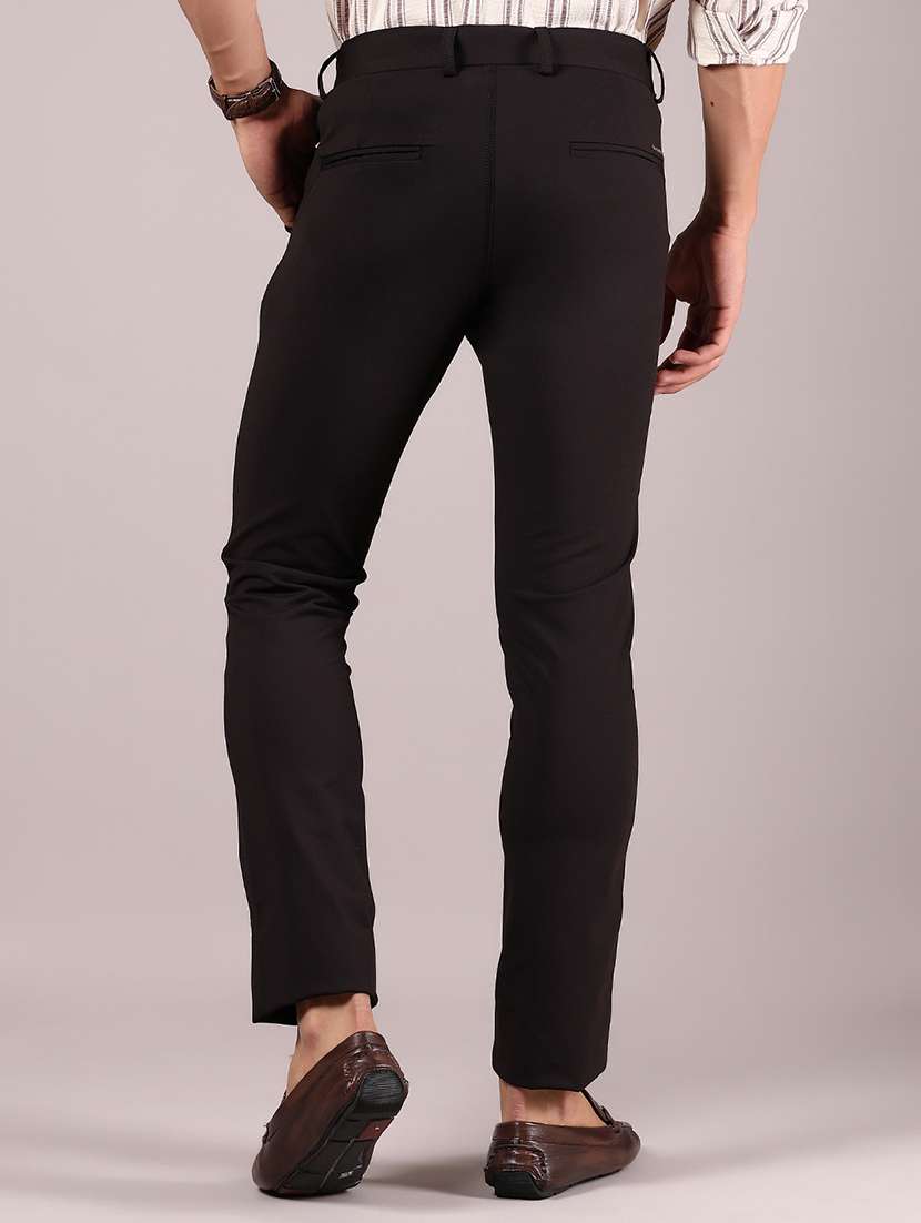 men solid md rise casual chinos - 21873387 - Standard Image - 3