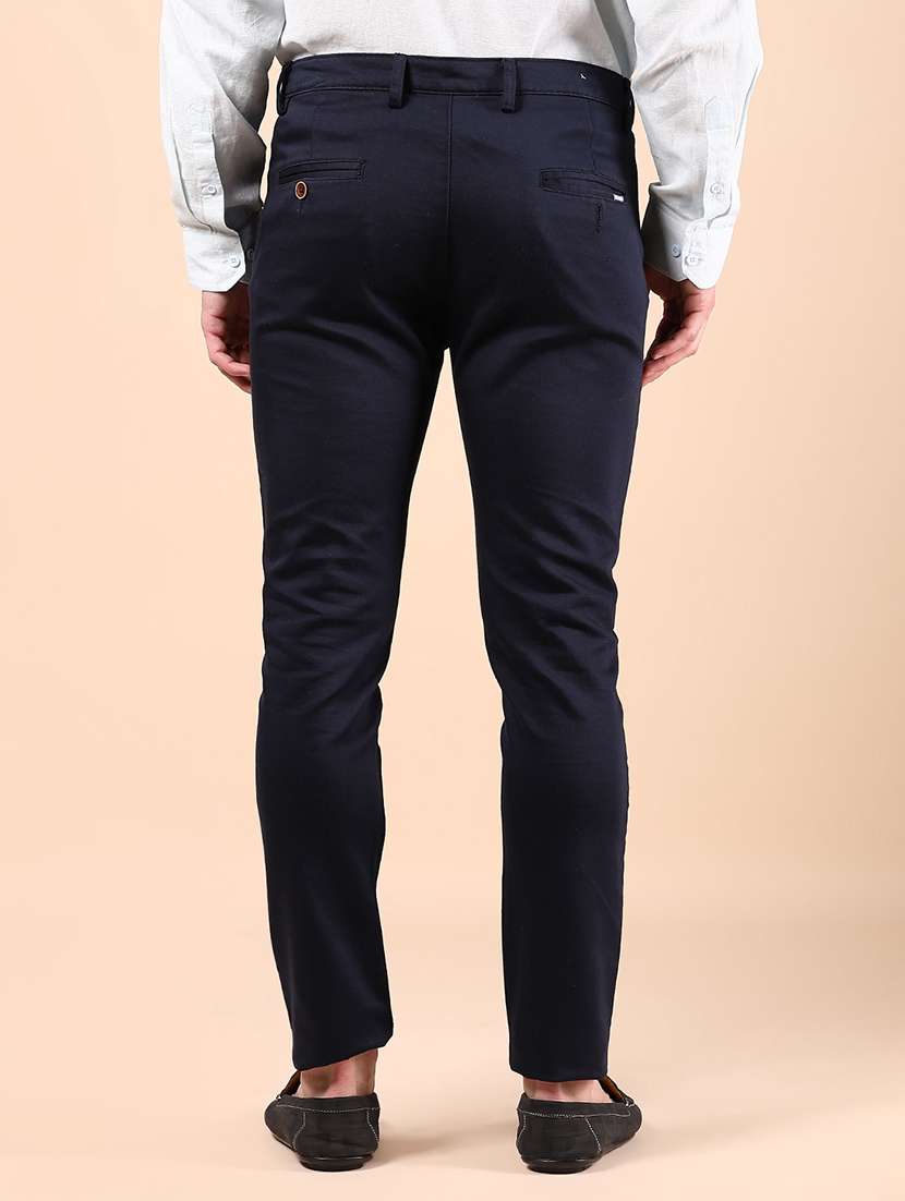 men solid md rise casual chinos - 21873388 - Standard Image - 3