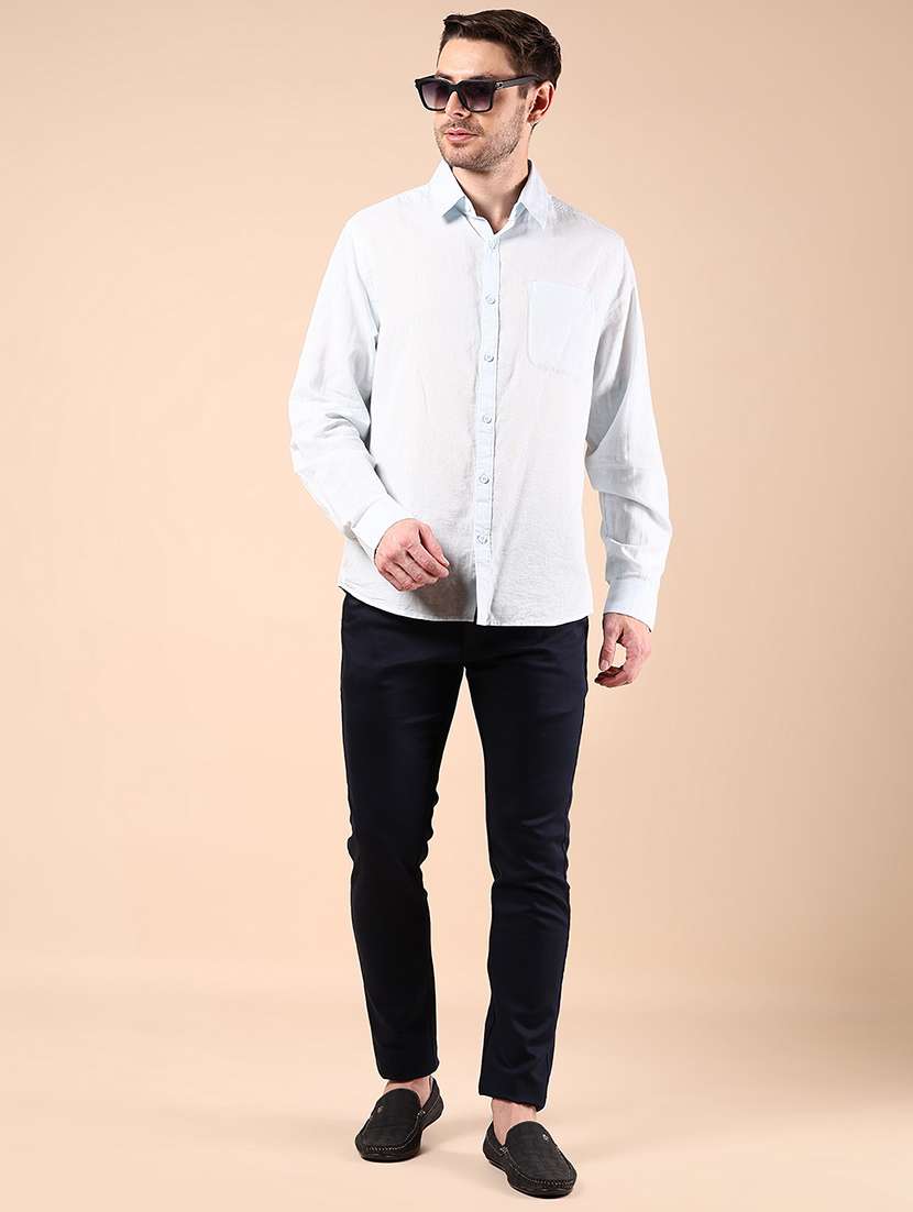 men solid md rise casual chinos - 21873388 - Standard Image - 5