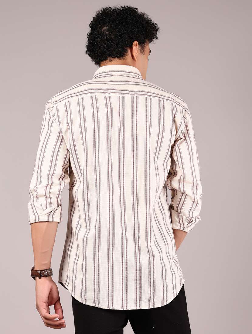 men striped long sleeve regular fit casual shirt - 21873438 -  Standard Image - 3