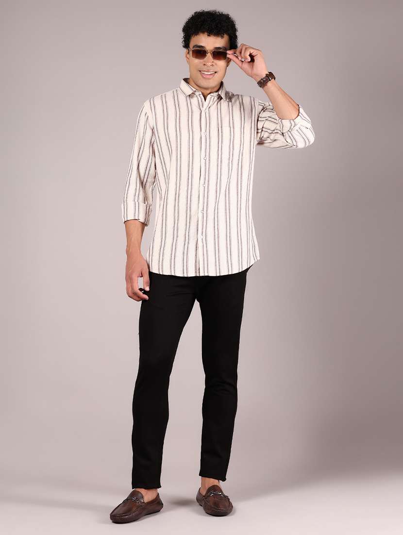men striped long sleeve regular fit casual shirt - 21873438 -  Standard Image - 5