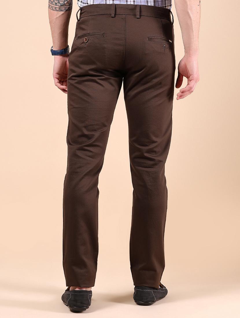 men solid md rise casual chinos - 21873441 - Standard Image - 3