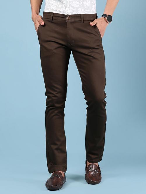 men solid md rise casual chinos  - 21873442 -  Standard Image - 0