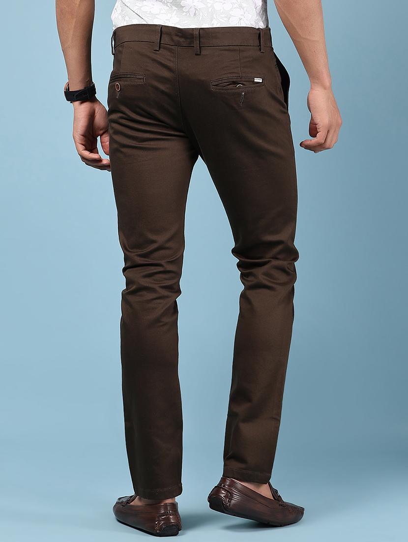 men solid md rise casual chinos - 21873442 - Standard Image - 3