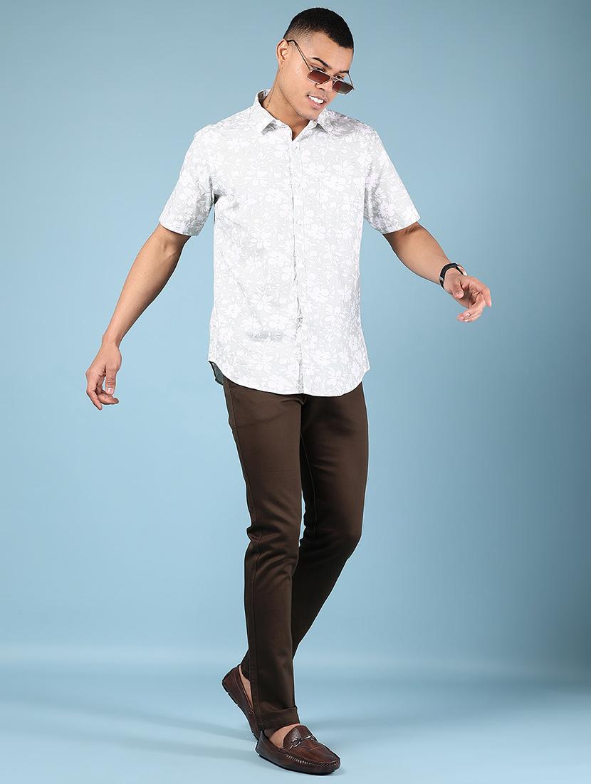 men solid md rise casual chinos - 21873442 - Standard Image - 5