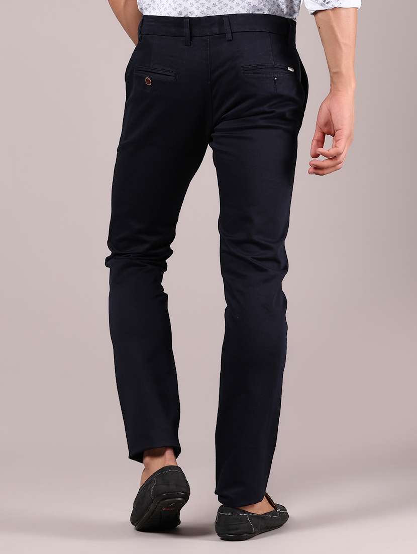 men solid md rise casual chinos  - 21873443 -  Standard Image - 3