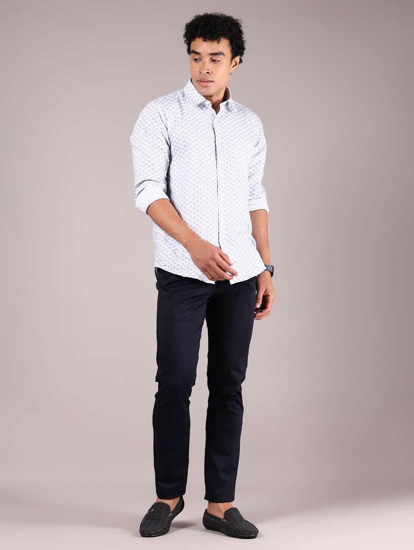 men solid md rise casual chinos  - 21873443 -  Standard Image - 5