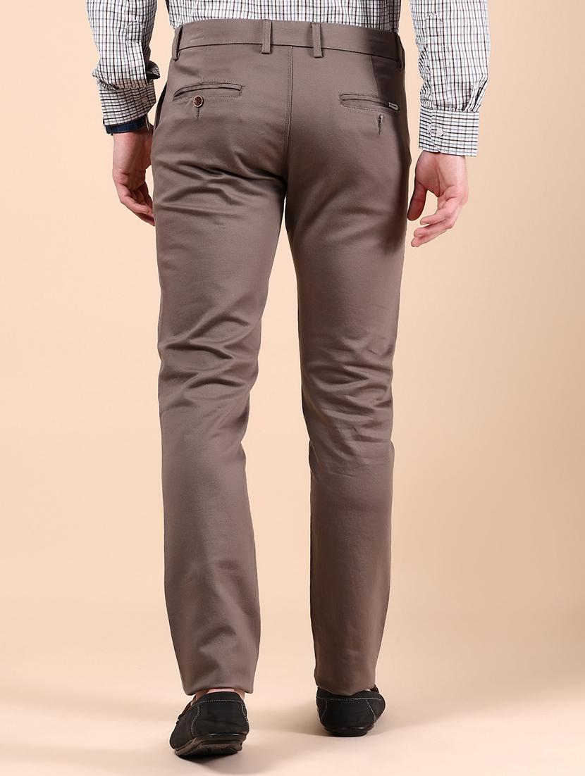 men solid md rise casual chinos - 21873445 - Standard Image - 3