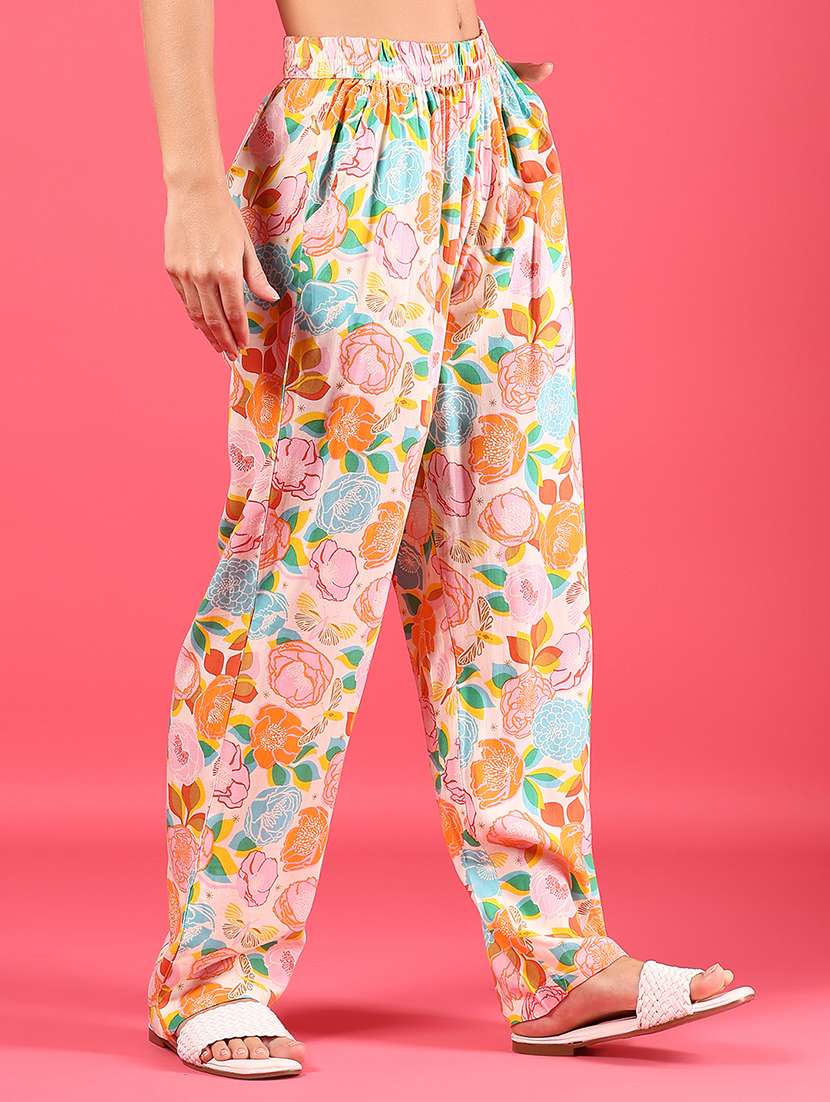 women printed mid rise full length trouser - 21873465 -  Standard Image - 5