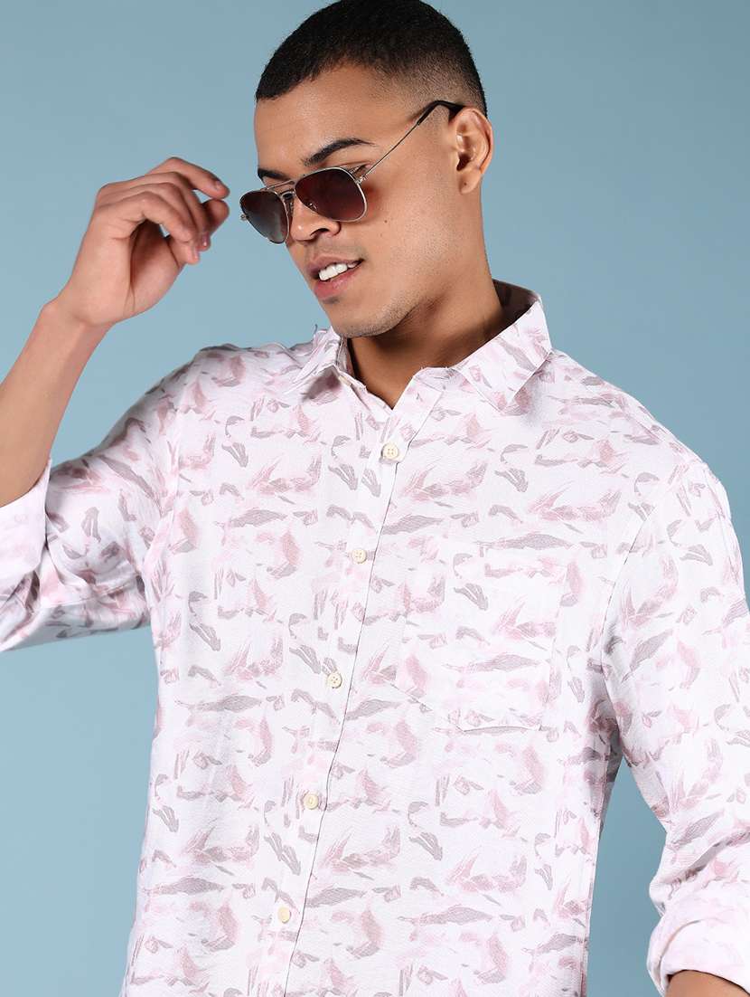 men printed long sleeve regular fit casual shirt - 21873473 -  Standard Image - 3