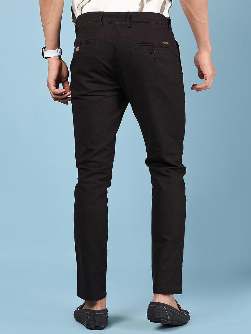 men solid md rise casual chinos - 21873486 - Standard Image - 3