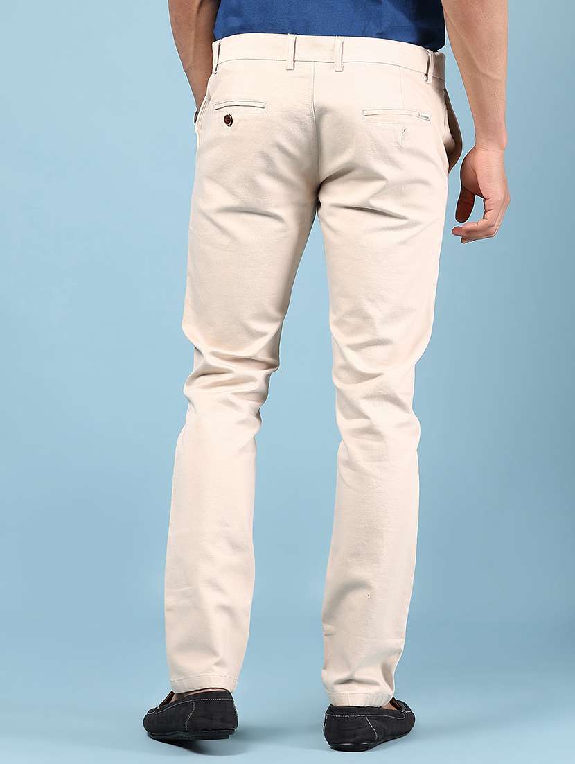 men solid md rise casual chinos  - 21873487 -  Standard Image - 3