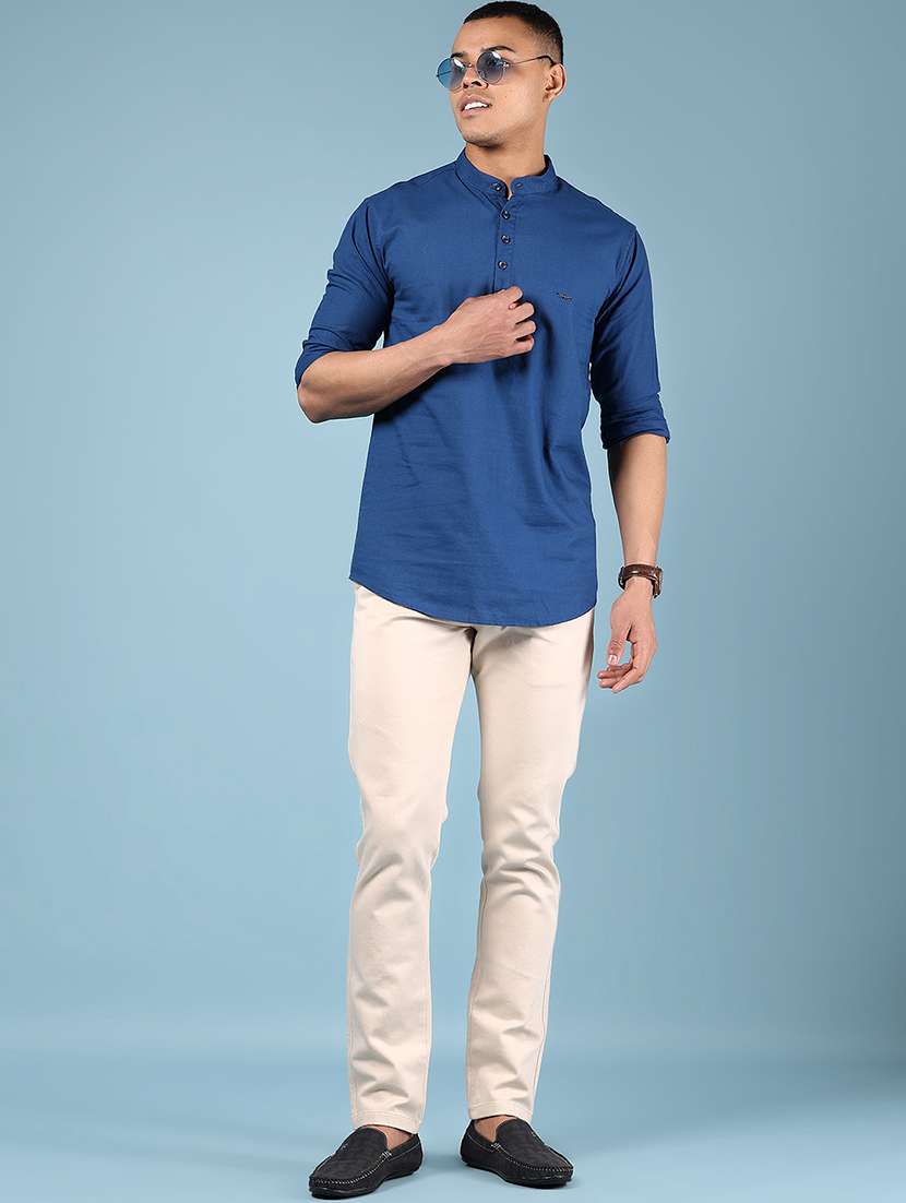 men solid md rise casual chinos  - 21873487 -  Standard Image - 5