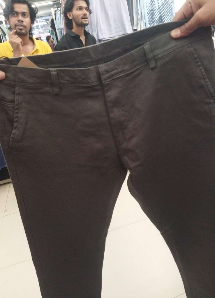 light grey satin casual trousers - 21873514 -  Zoom Image - 0