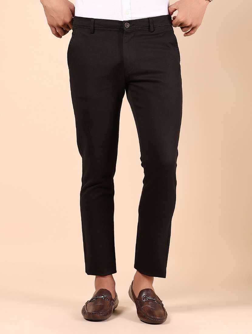 men solid md rise casual chinos  - 21873516 -  Zoom Image - 0