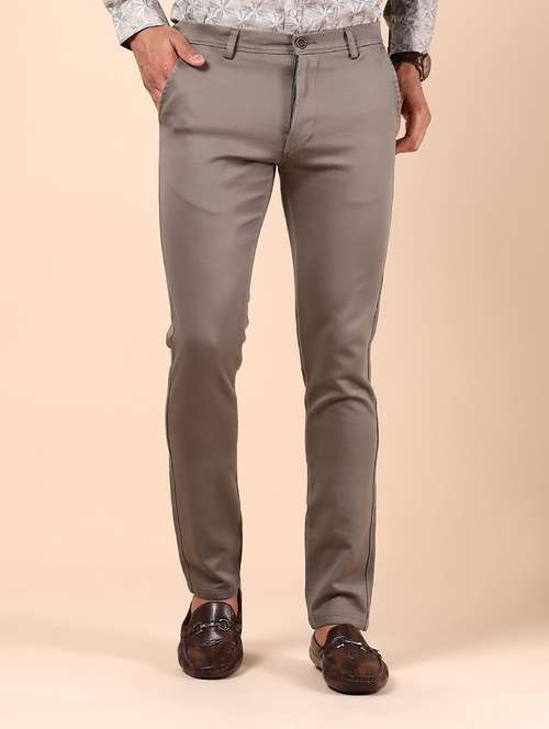 men solid mid rise casual chinos - 21873517 -  Standard Image - 0