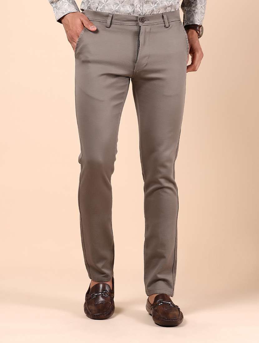 men solid mid rise casual chinos - 21873517 -  Zoom Image - 0
