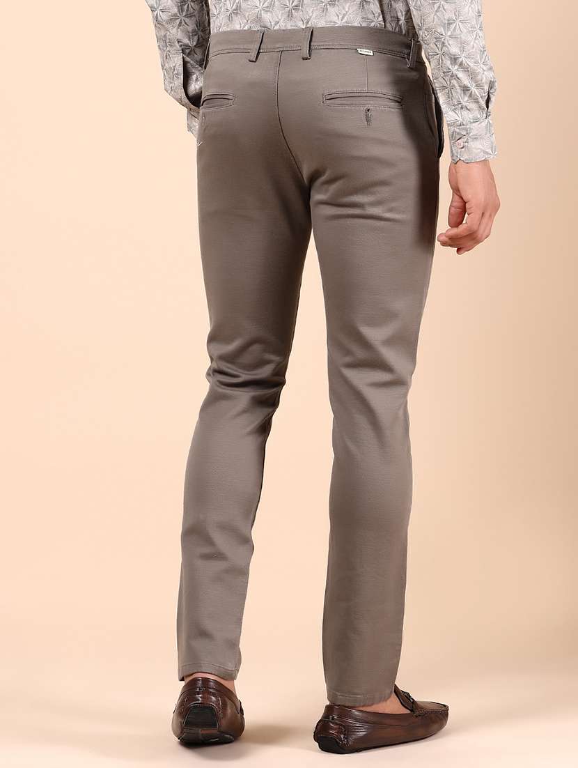 men solid mid rise casual chinos - 21873517 -  Standard Image - 3