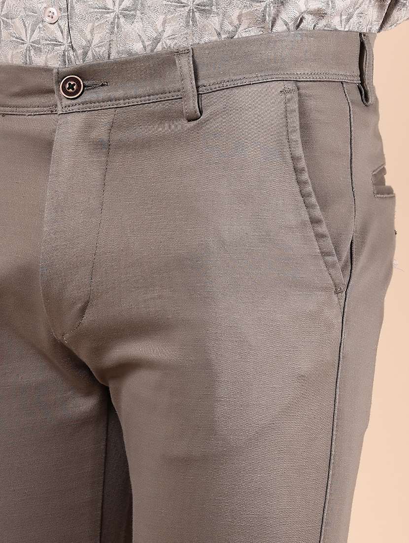 men solid mid rise casual chinos - 21873517 -  Standard Image - 5