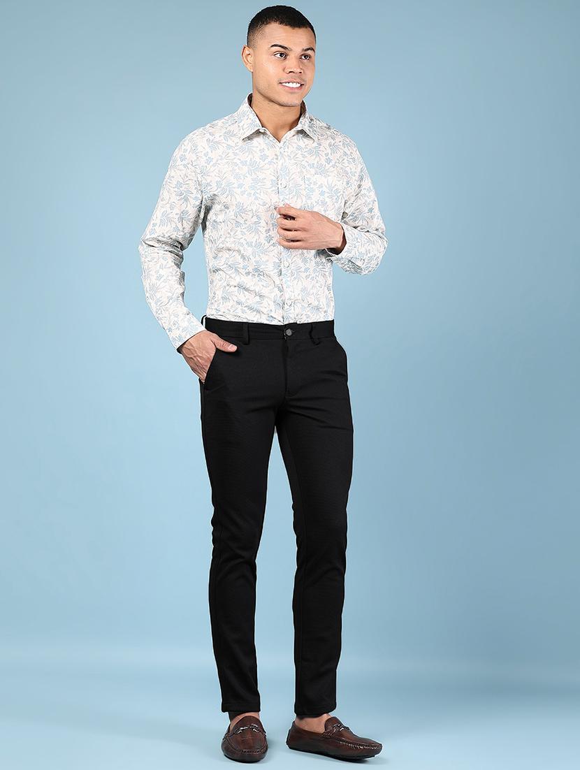 men solid md rise casual chinos - 21873539 - Standard Image - 5