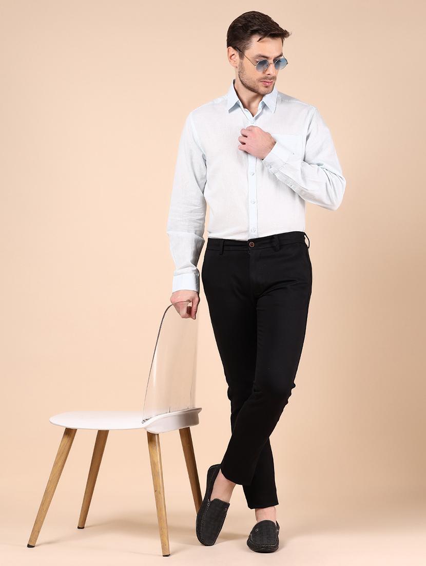 men solid md rise casual chinos - 21873541 - Standard Image - 5