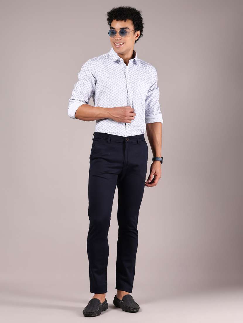 men solid md rise casual chinos  - 21873572 -  Standard Image - 5