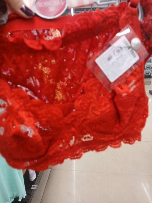 red satin bras and panty set - 21873582 -  Standard Image - 0