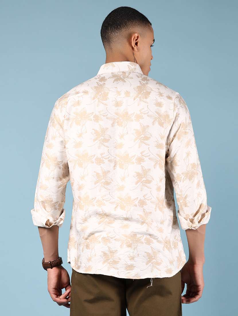 men printed collared long sleeve shirt - 21873587 - Standard Image - 3