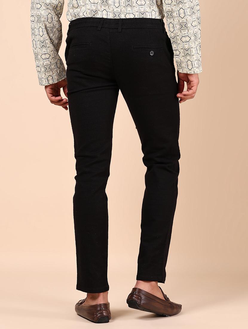 men solid md rise flat front casual chinos - 21873591 - Standard Image - 3