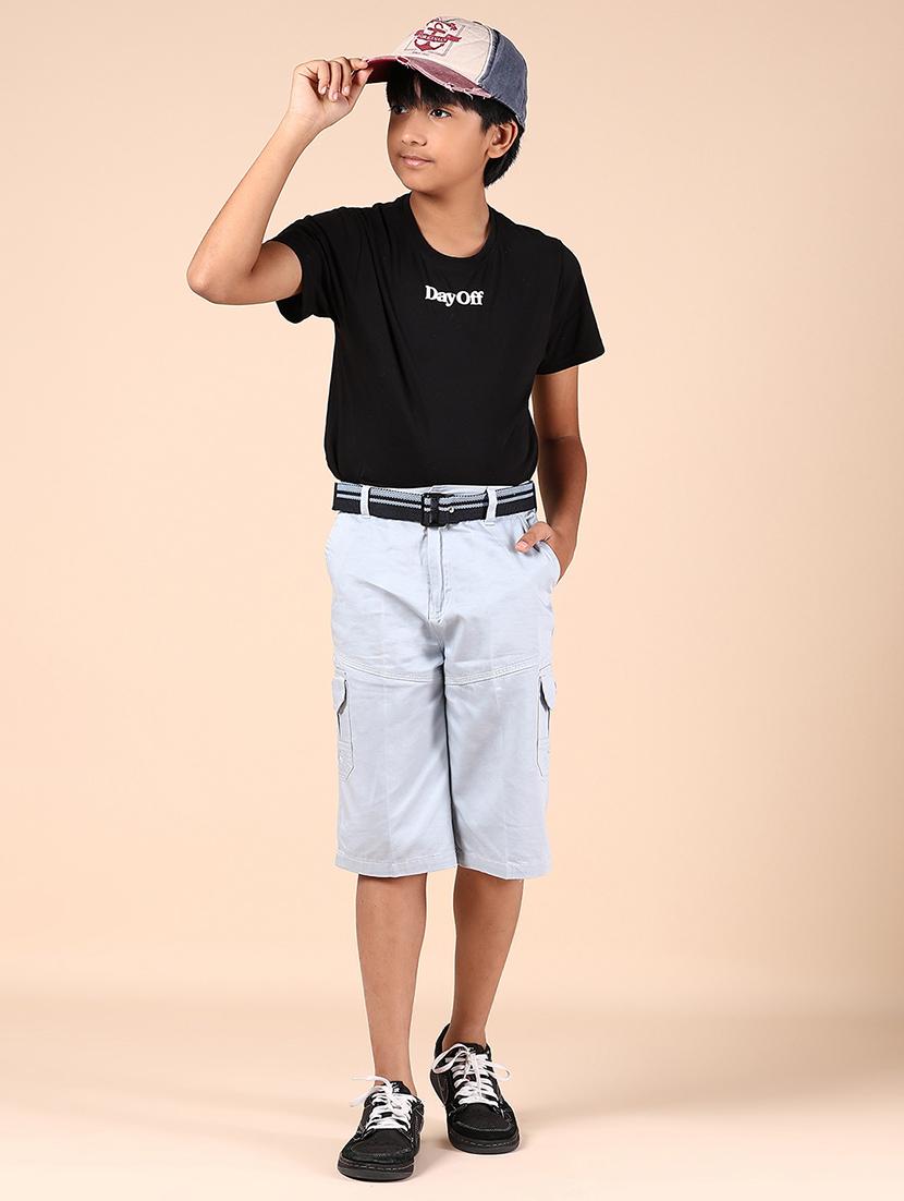 boys solid mid rise cargo three fourth - 21873658 - Standard Image - 5