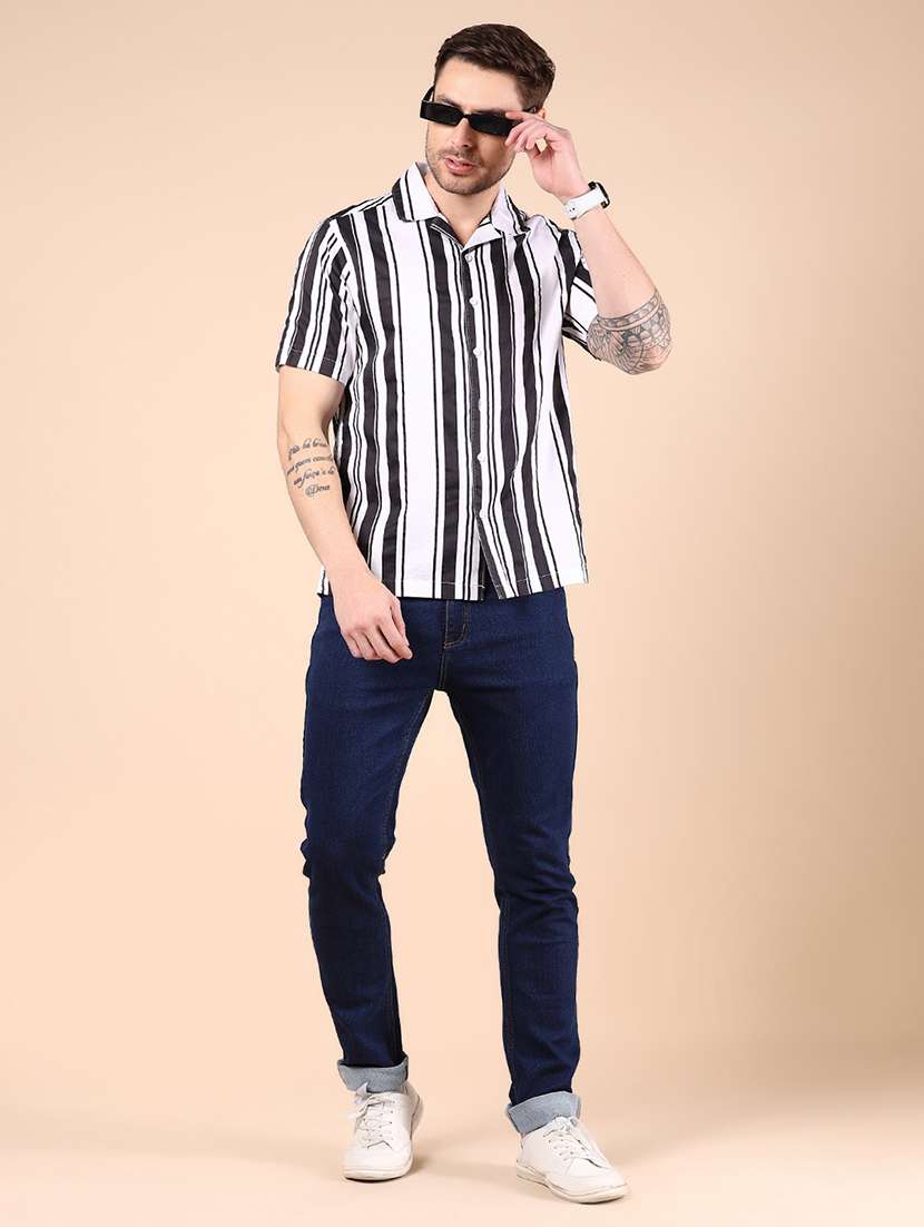 men striped short sleeve regular fit casual shirt - 21873663 -  Standard Image - 5